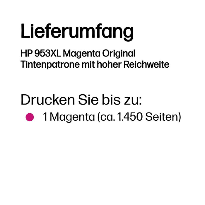 HP 953XL Cartouche d'encre Magenta grande capacité (F6U17AE) de haute capacité authentique
