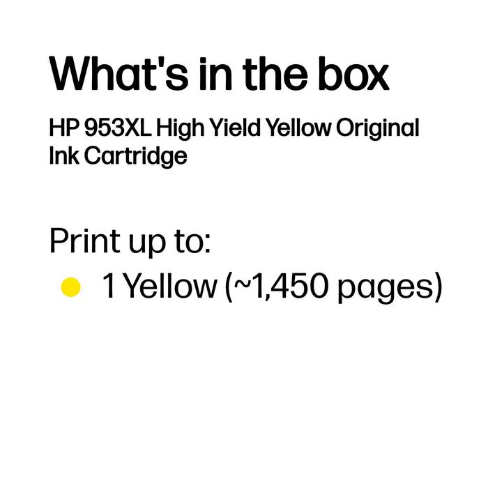 HP Cartouche d'encre 953XL Jaune Grande Capacité - Compatible HP OfficeJet Pro 7720, 7730, 7740, 8210, 8730