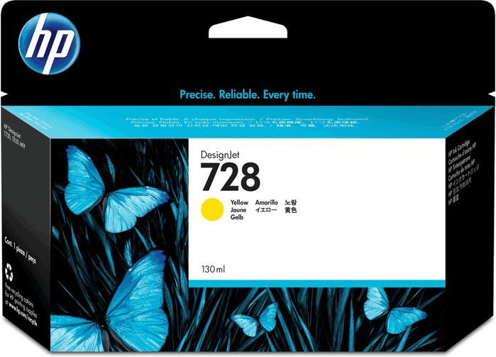 HP Ink 728 Jaune 130 ml F9J65A