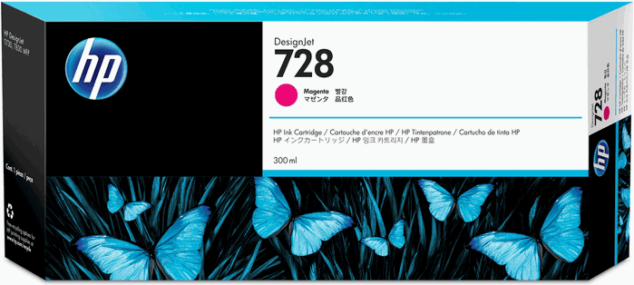 HP 728 Magenta 300 ml (F9K16A) Cartouche d'encre