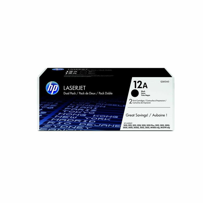 HP 12A (Q2612AD) Pack de 2 Cartouches de Toner Noir