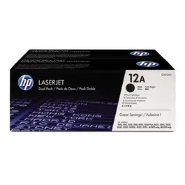 HP Cartouche de Toner Noire 12A (Q2612AD) - Compatible LaserJet 1010, 1012, 1015, 1018, 1020, 1022, M1005, M1319f - Jusqu'à 4000 Pages - Pack de 2