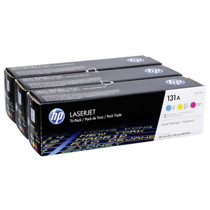 HP Pack de 3 cartouches de toner 131A Cyan, Magenta, Jaune
