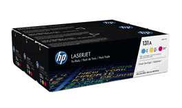 HP Toner 131A / U0SL1AM Multipack Tricolore - Cyan, Magenta, Jaune - Cartouche d'Encre Compatible