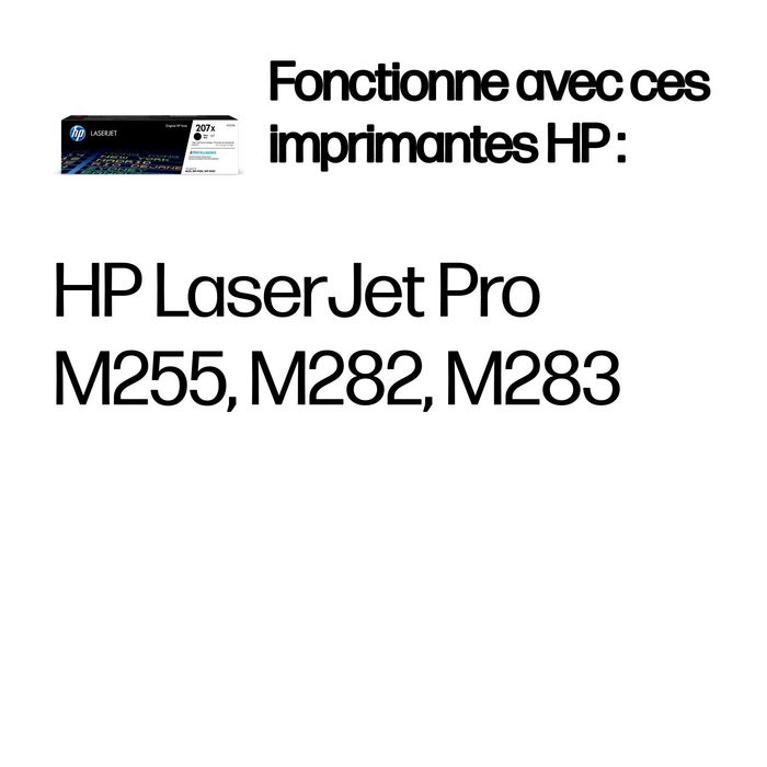 HP 207X W2210X Noir Haute Capacité (XL)