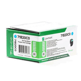 Lexmark Toner 71B20C0 - Cartouche de toner cyan, compatible avec imprimantes Lexmark