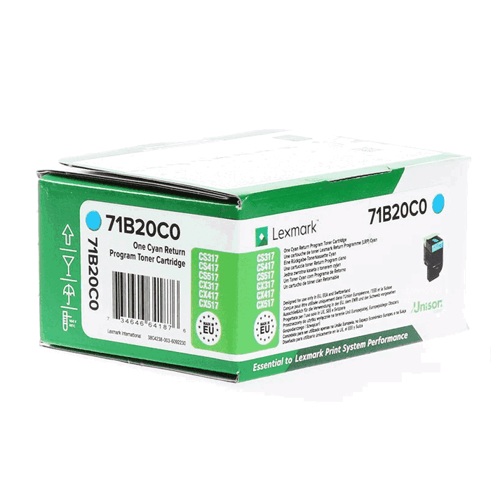 Lexmark Toner 71B20C0 - Cartouche de toner cyan, compatible avec imprimantes Lexmark Lexmark Toner 71B20C0 - Cartouche de toner cyan, compatible avec imprimantes Lexmark