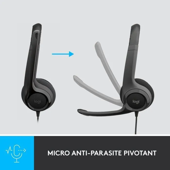 Logitech Casque avec Micro H390 - Réf. 981-000406 - Noir Logitech Casque avec Micro H390 - Réf. 981-000406 - Noir