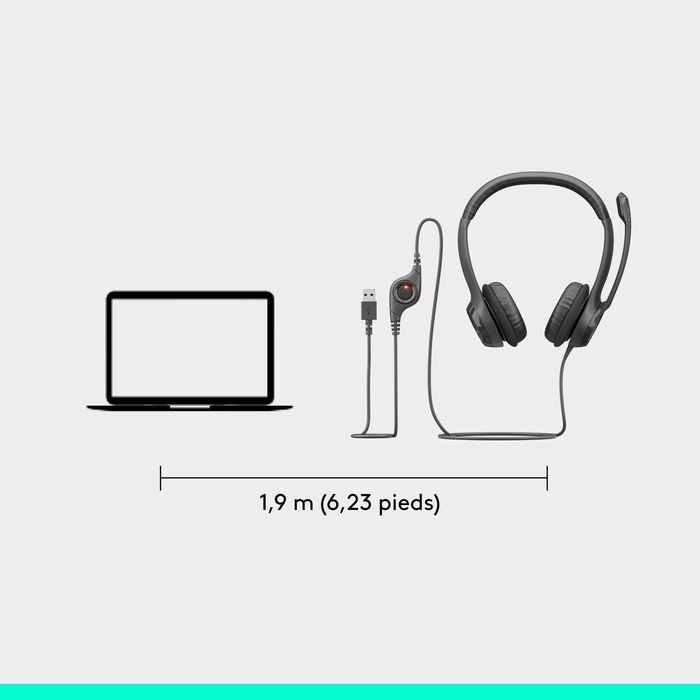 Logitech Casque Gamer avec Microphone anti-bruit, Confort rembourré, Son Stéréo Numérique et Commutateur In-Line, USB, Noir Logitech Casque Gamer avec Microphone anti-bruit, Confort rembourré, Son Stéréo Numérique et Commutateur In-Line, USB, Noir