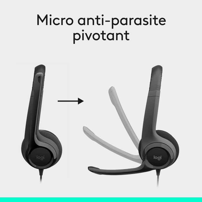 Logitech Casque Gamer avec Microphone anti-bruit, Confort rembourré, Son Stéréo Numérique et Commutateur In-Line, USB, Noir Logitech Casque Gamer avec Microphone anti-bruit, Confort rembourré, Son Stéréo Numérique et Commutateur In-Line, USB, Noir