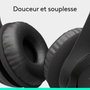 Logitech Casque Gamer avec Microphone anti-bruit, Confort rembourré, Son Stéréo Numérique et Commutateur In-Line, USB, Noir