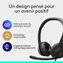 Logitech Casque Gamer avec Microphone anti-bruit, Confort rembourré, Son Stéréo Numérique et Commutateur In-Line, USB, Noir