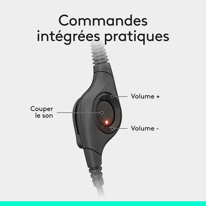 Logitech Casque Gamer avec Microphone anti-bruit, Confort rembourré, Son Stéréo Numérique et Commutateur In-Line, USB, Noir Logitech Casque Gamer avec Microphone anti-bruit, Confort rembourré, Son Stéréo Numérique et Commutateur In-Line, USB, Noir