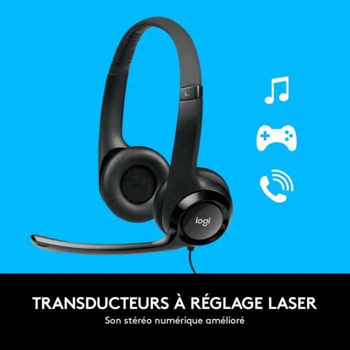 Casques avec Microphone Logitech LGT-H390 Noir