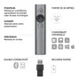 Logitech Spotlight Pointeur de présentation sans fil gris, compatible avec Windows, macOS et Linux