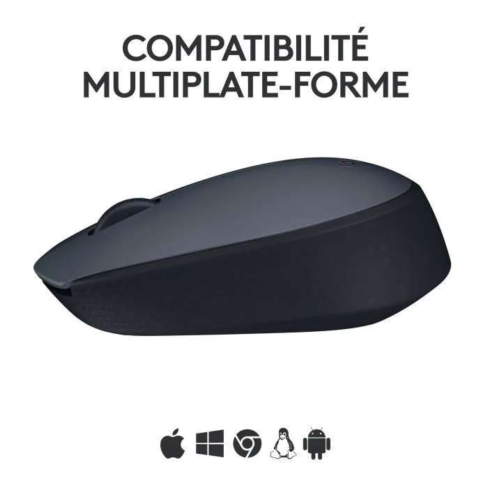 Logitech M170 Souris sans fil Ambidextre Gris et Noir