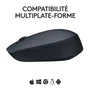 Logitech M170 Souris sans fil Ambidextre Gris et Noir