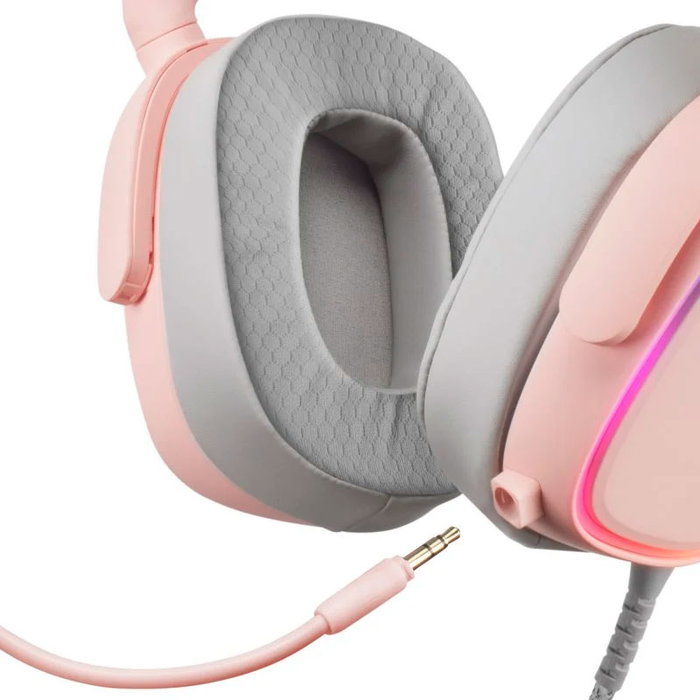 Mars Gaming MHAXP Casque Gaming RGB Flow Rose avec Microphone Amovible Jack 3.5mm USB