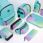 Milan Trousse 3 compartiments Sunset vert-lilas Ripstop Polyester 22x11x6.5 cm