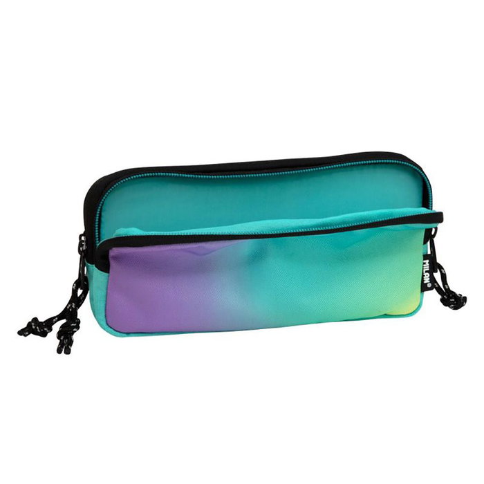 Milan Trousse 3 compartiments Sunset vert-lilas Ripstop Polyester 22x11x6.5 cm
