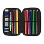 Milán Plumier 2 étages Sunset avec contenu, noir et vert