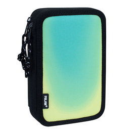 Milán Plumier 2 étages Sunset avec contenu, noir et vert