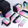 Milan Trousse 2 étages Sunset avec contenu scolaire, noir et rose, 19,5 x 13 x 5 cm, polyestère