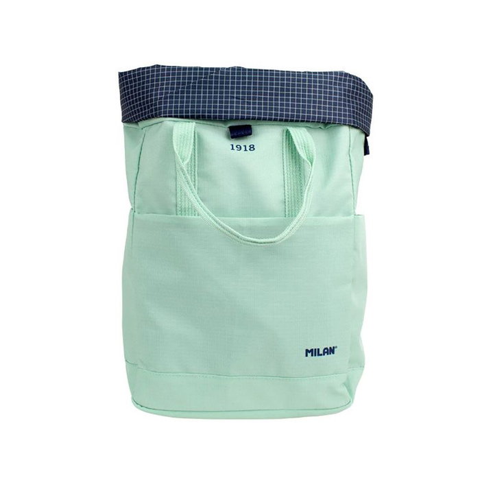 Milán Série 1918 Mochila urbaine 10 L avec fermeture supérieure enroulable, vert, polyester - 42x29x11 cm