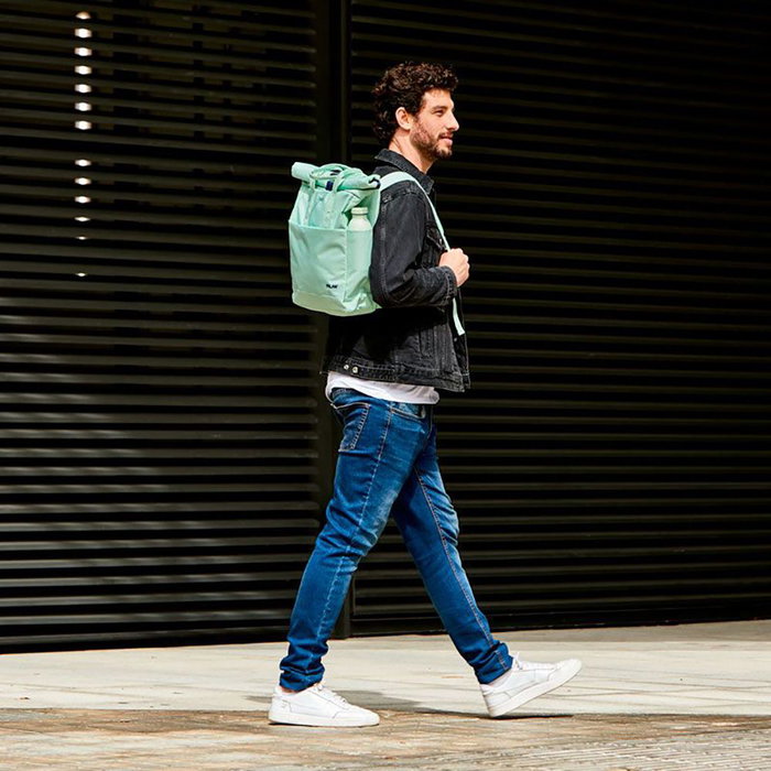 Milán Série 1918 Mochila urbaine 10 L avec fermeture supérieure enroulable, vert, polyester - 42x29x11 cm