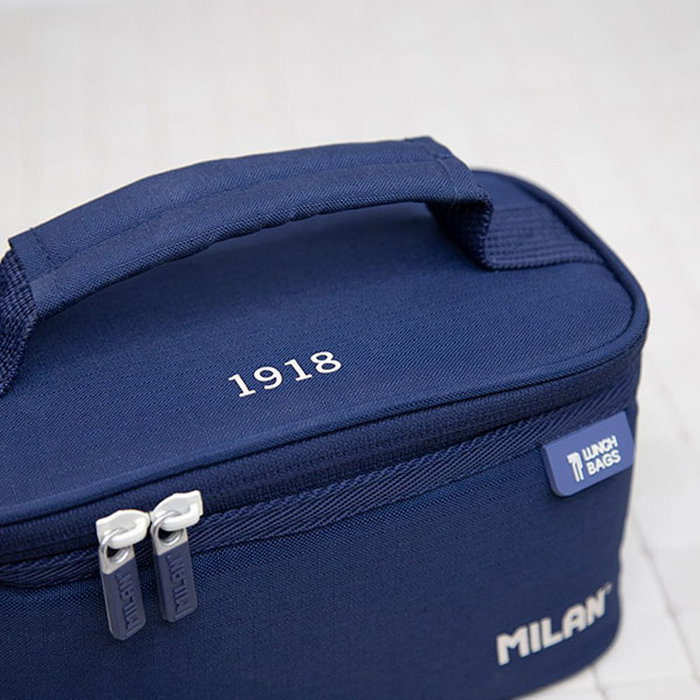 Milan Serie 1918 Sac isotherme repas bleu marine avec contenant 1,5L - 22x12,5x12 cm