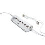 Nilox Hub USB 2.0 7 Ports Aluminium Gris - Plug and Play, Charge et Transfert de Données