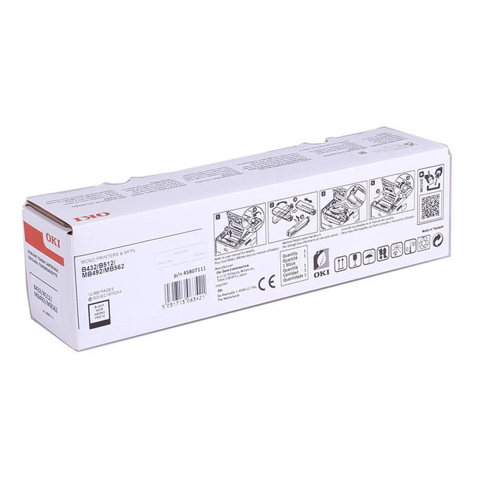 Oki Cartouche de toner MB492 pour imprimantes (45807111), OEN: 45807111