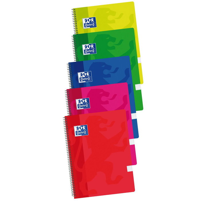 Cahier Oxford Multicouleur Feuille 80 Volets 21,5 x 31,5 cm 5 Pièces Cahier Oxford Multicouleur Feuille 80 Volets 21,5 x 31,5 cm 5 Pièces