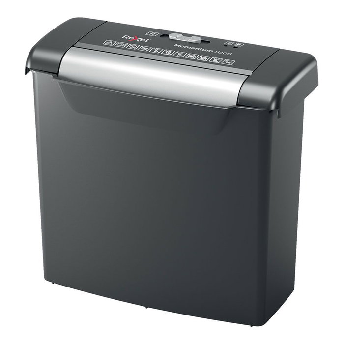 Rexel Destructrice de documents 6 feuilles, coupe en lanières 6mm, niveau de sécurité P1, bac 9L, noir Rexel Destructrice de documents 6 feuilles, coupe en lanières 6mm, niveau de sécurité P1, bac 9L, noir