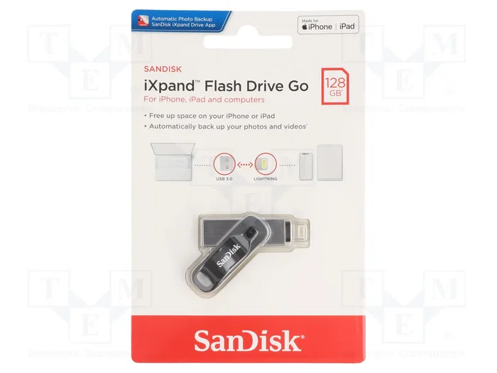 SanDisk iXpand Flash Drive Go 128GB Lightning-USB A SanDisk iXpand Flash Drive Go 128GB Lightning-USB A