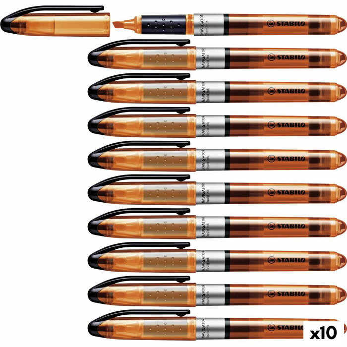 Marqueur fluorescent Stabilo Navigator Orange 10 Pièces (1 Unités)