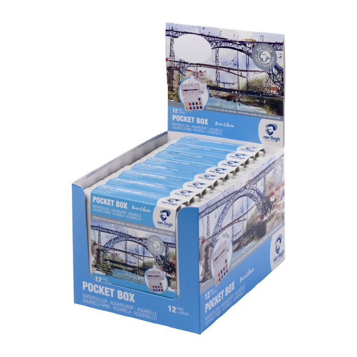 Van Gogh Boîte d'aquarelles basiques avec 12 demi-pastilles Van Gogh Boîte d'aquarelles basiques avec 12 demi-pastilles