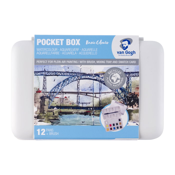Van Gogh Boîte d'aquarelles basiques avec 12 demi-pastilles Van Gogh Boîte d'aquarelles basiques avec 12 demi-pastilles