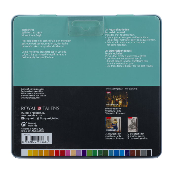 Bruynzeel Étui métallique 24 crayons aquarellables Vincent van Gogh