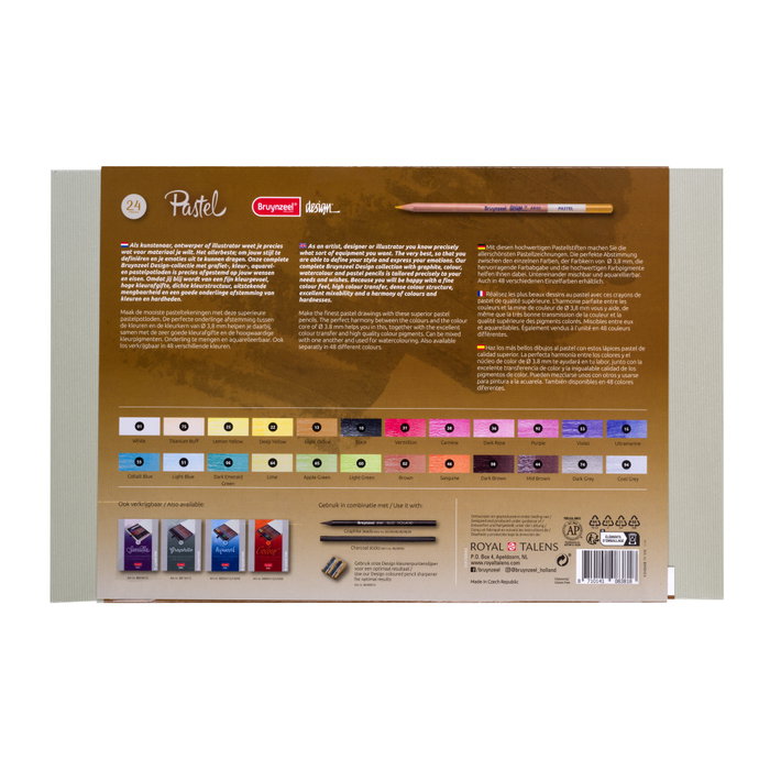 Bruynzeel Design crayons pastel boîte 24 couleurs