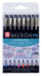 Sakura Pigma Micron PN Étui de 8 couleurs assorties