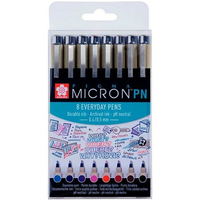 Ensemble de Marqueurs Talens Sakura Pigma Micron PN 8 Pièces Multicouleur Ensemble de Marqueurs Talens Sakura Pigma Micron PN 8 Pièces Multicouleur