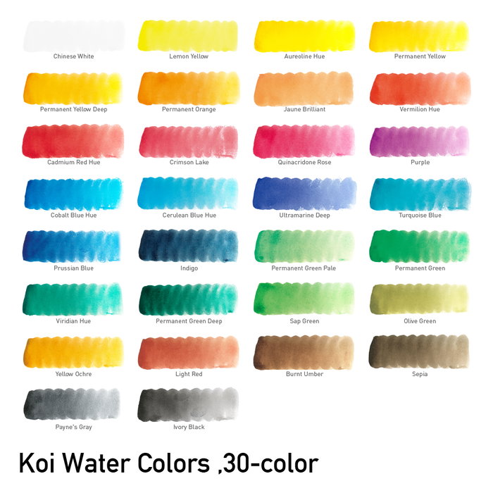 Sakura Koi Water Colors Pocket Field Sketch Box - 30 demi-pastilles