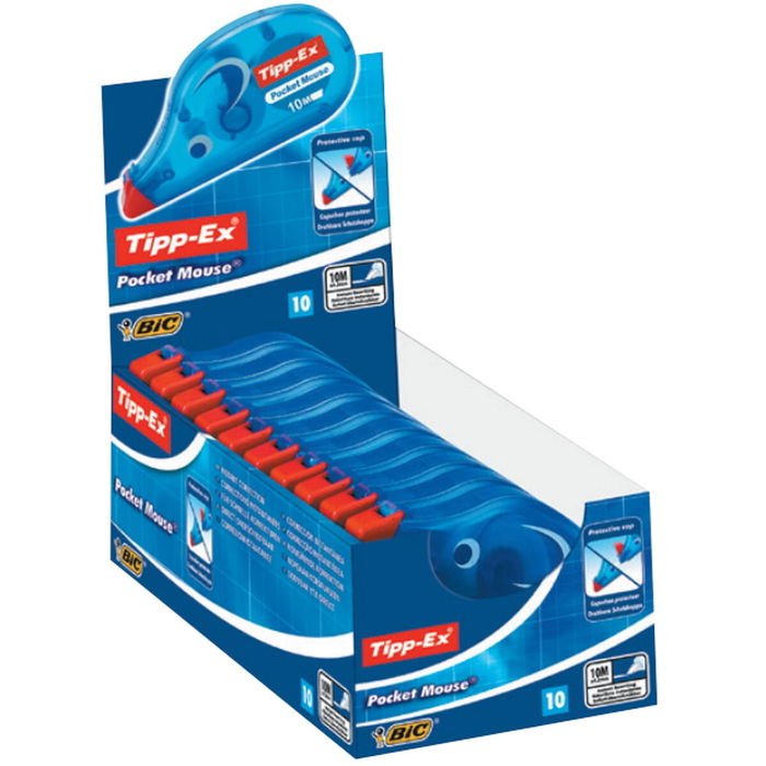 roller correcteur TIPP-EX Pocket Mouse Bleu Blanc (10 Pièces) (10 Unités)