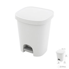 ORYX Seau à Pédale 25 Litres Blanc