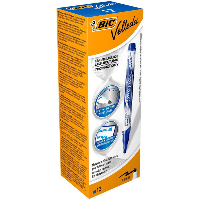 Marqueur pour tableau blanc Bic 902087 Bleu 12 Pièces
