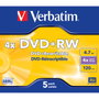 Verbatim DVD-RW Matt Silver 5 Unités 4x 4,7 GB