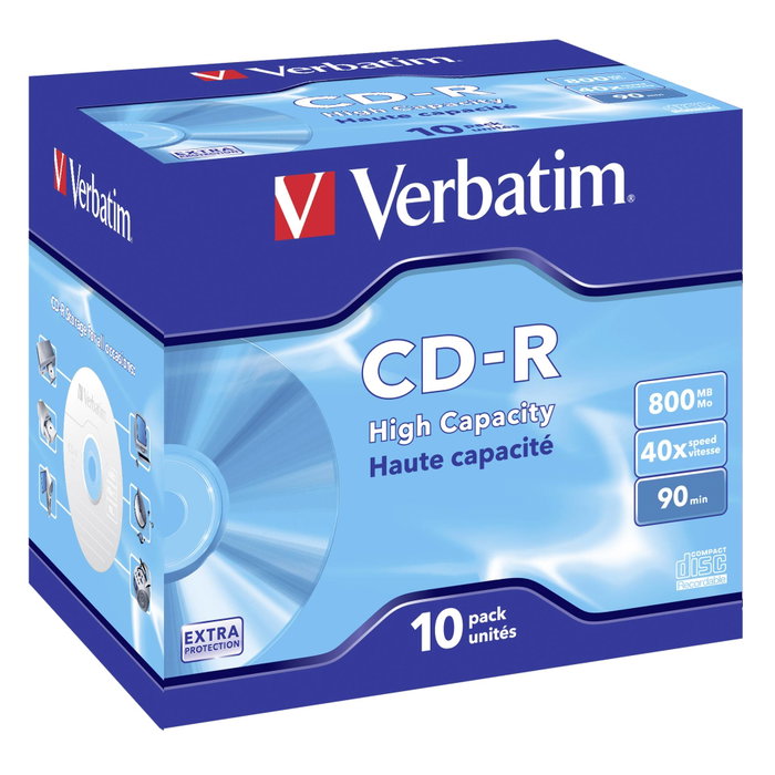 Verbatim CD-R Datalife Extra Protection 800 MB 40x - Lot de 10 Verbatim CD-R Datalife Extra Protection 800 MB 40x - Lot de 10