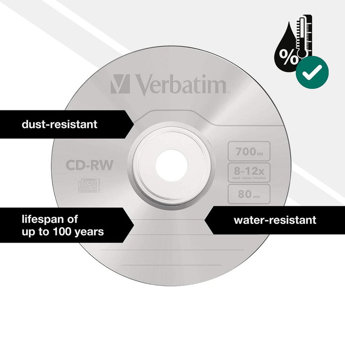 Verbatim CD-RW 43480, 10 pièces Verbatim CD-RW 43480, 10 pièces
