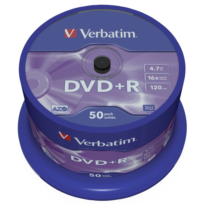 Verbatim DVD+R 16x Advanced Azo 4,7 GB (Lot de 50)